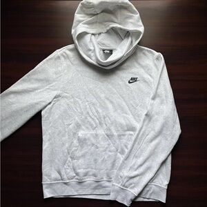 Nike Womens Sportswear Plus Club Funnel-Neck Hoodie White Size Large Swoosh